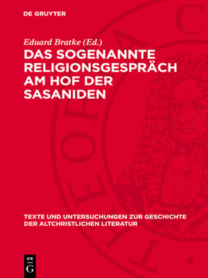 cover image of Das sogenannte Religionsgespräch am Hof der Sasaniden